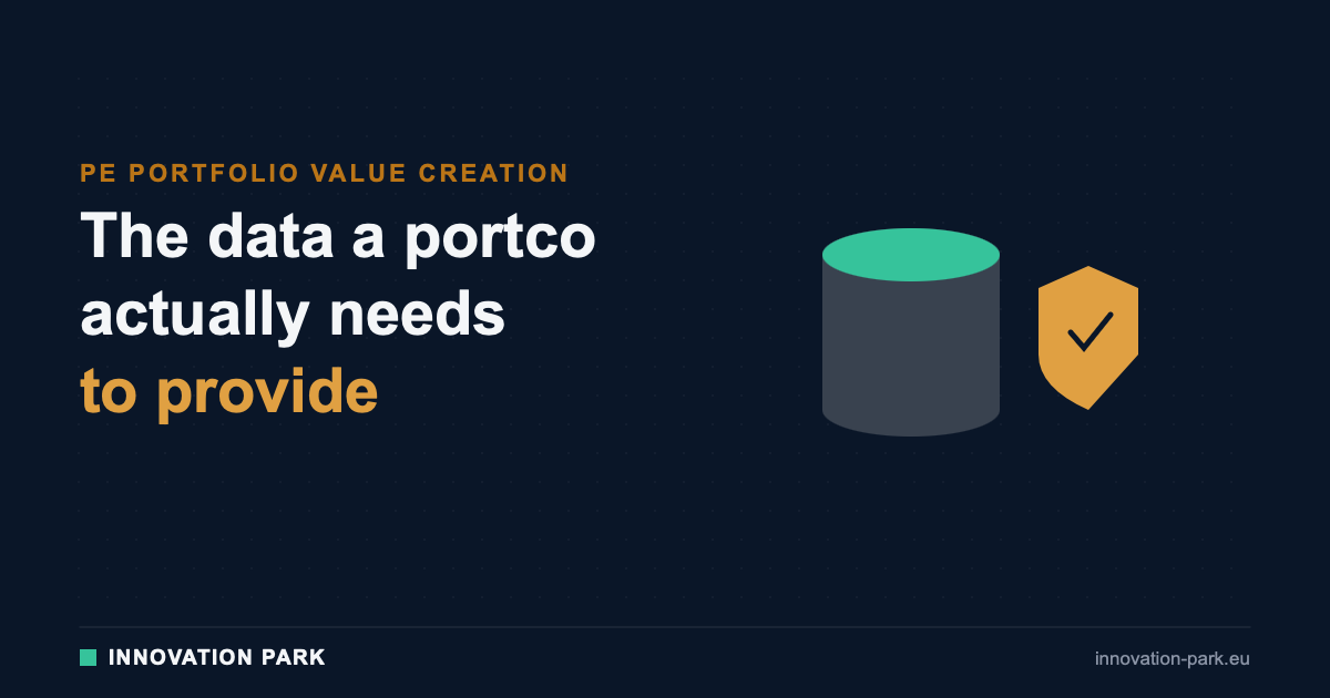 The data a portco actually needs to provide — Innovation Park