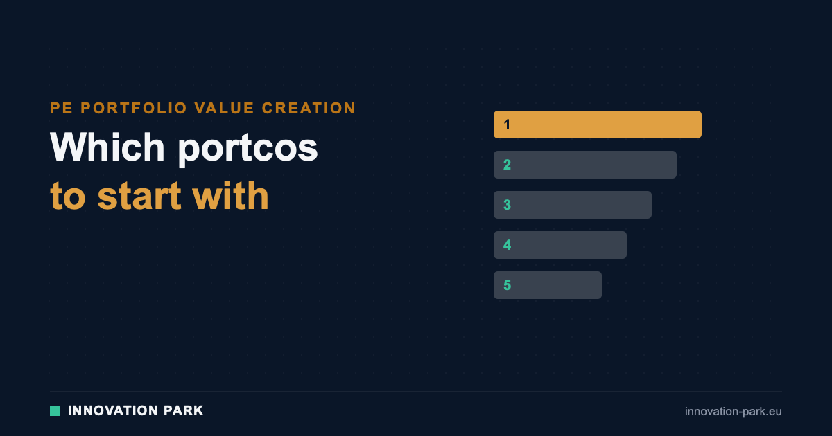 Which portcos to start with — Innovation Park